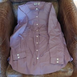 Long Sleeve Lavender Button-down Maternity Top